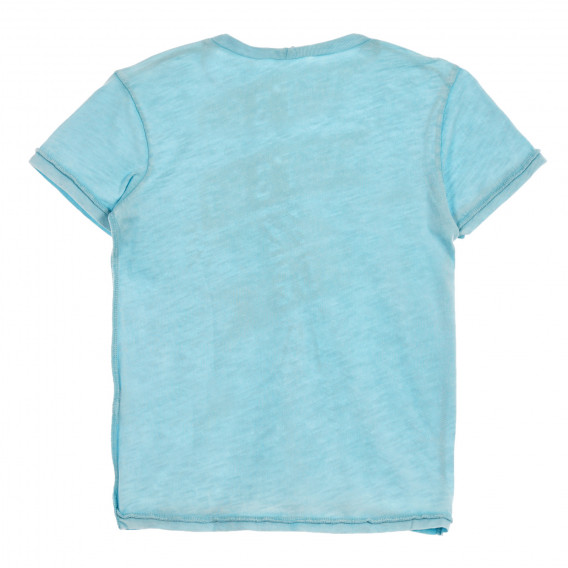 Βαμβακερό μπλουζάκι με επιγραφή, ανοιχτό μπλε Sisley 225236 3