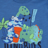 Βαμβακερό μπλουζάκι με πολύχρωμη εκτύπωση για ένα μωρό, σε μπλε χρώμα Benetton 225238 2