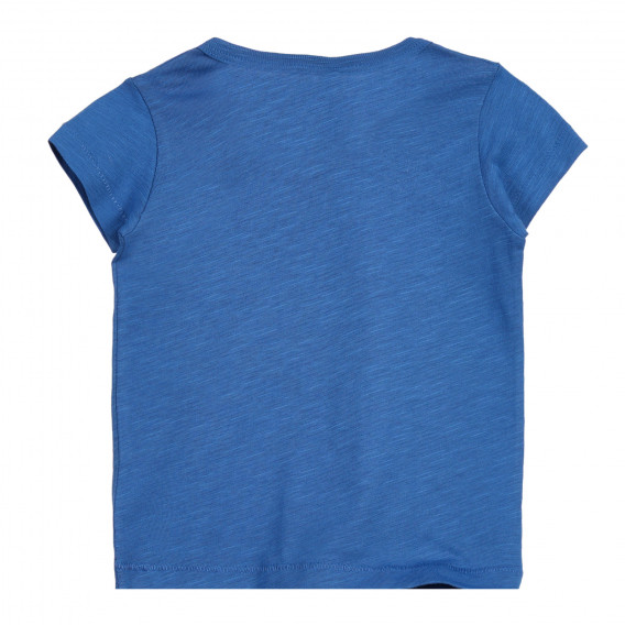 Βαμβακερό μπλουζάκι με πολύχρωμη εκτύπωση για ένα μωρό, σε μπλε χρώμα Benetton 225239 3