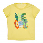Βαμβακερό μπλουζάκι με τύπωμα για ένα μωρό, κίτρινο Benetton 225246 