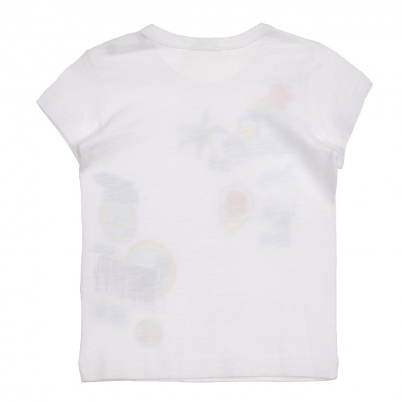 Βαμβακερό μπλουζάκι με έγχρωμη εκτύπωση για ένα μωρό, λευκό Benetton 225251 3