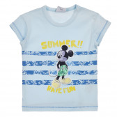 Μπλουζάκι Mickey Mouse βαμβακερό για μωρό, μπλε Benetton 225252 