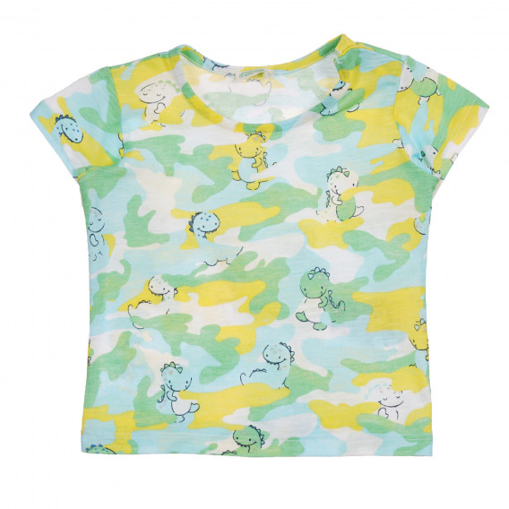 Βαμβακερό μπλουζάκι με γραφική εκτύπωση για ένα μωρό, πολύχρωμο Benetton 225255 