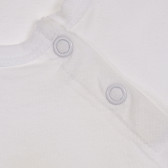 Βαμβακερό μπλουζάκι με κεντητή επιγραφή, λευκό Benetton 225268 2