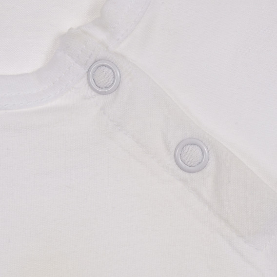 Βαμβακερό μπλουζάκι με κεντητή επιγραφή, λευκό Benetton 225268 2