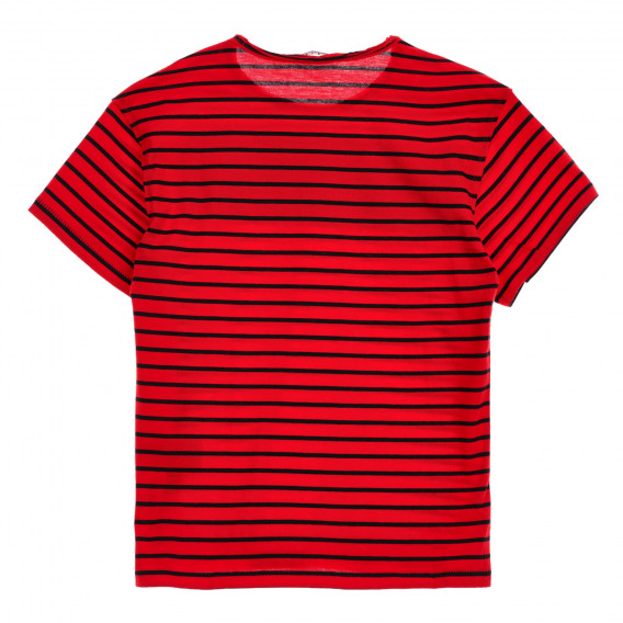 Βαμβακερό μπλουζάκι με κόκκινες και μαύρες ρίγες Sisley 225272 3