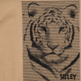 Βαμβακερό μπλουζάκι με απλικέ τίγρη, μπεζ Sisley 225283 2