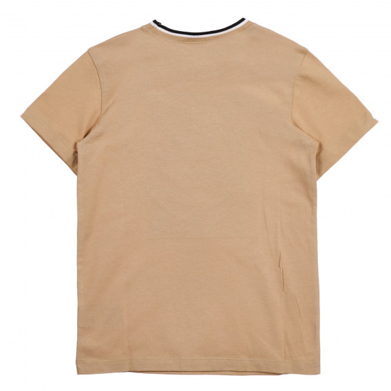 Βαμβακερό μπλουζάκι με απλικέ τίγρη, μπεζ Sisley 225284 3