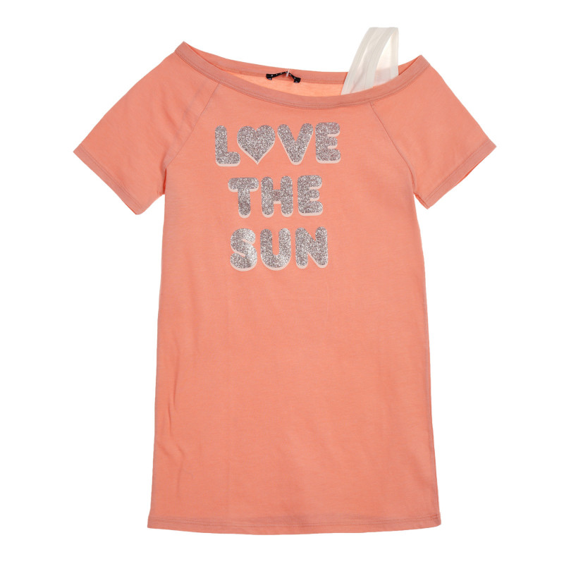 Βαμβακερό μπλουζάκι με επιγραφή brocade Love the sun, ροζ  225285