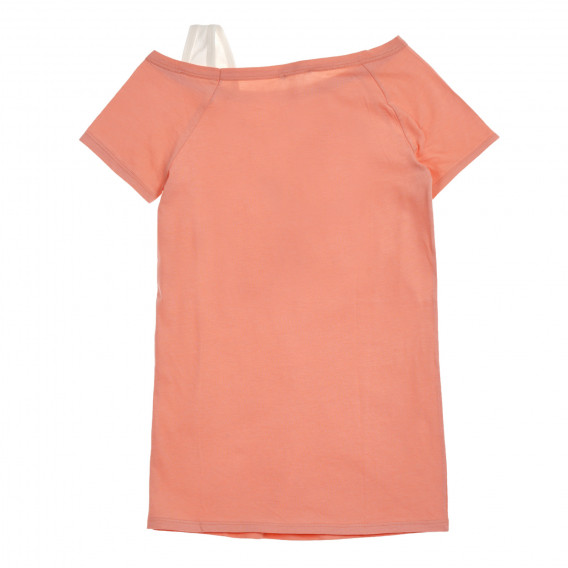 Βαμβακερό μπλουζάκι με επιγραφή brocade Love the sun, ροζ Sisley 225287 3