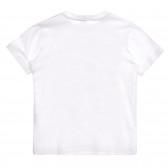 Βαμβακερό μπλουζάκι με επιγραφή και τσέπη, λευκό Benetton 225296 3