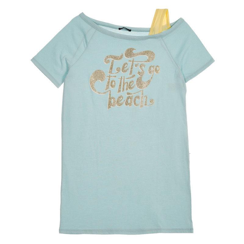 Βαμβακερό μπλουζάκι με επιγραφή brocade, σε ανοιχτό μπλε χρώμα  225300