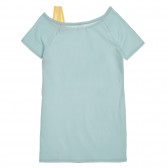 Βαμβακερό μπλουζάκι με επιγραφή brocade, σε ανοιχτό μπλε χρώμα Sisley 225302 3