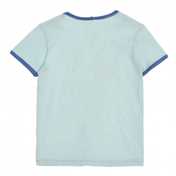 Βαμβακερό μπλουζάκι με τύπωμα, γαλάζιο Benetton 225308 3