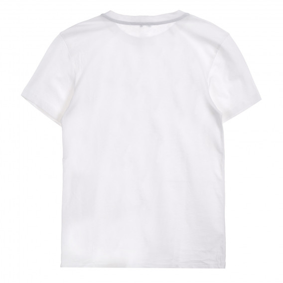 Βαμβακερό μπλουζάκι με γραβάτα, λευκό Benetton 225329 3