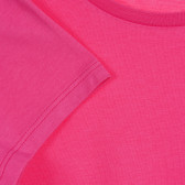 Βαμβακερό μπλουζάκι με κεντητό λογότυπο, σκούρο ροζ Benetton 225334 2