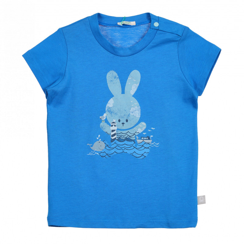 Βαμβακερό μπλουζάκι με τύπωμα για μωρό, μπλε  225357