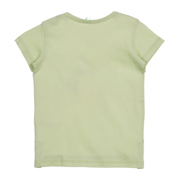 Βαμβακερό μπλουζάκι με κουμπιά στο κάτω μέρος για ένα μωρό, πράσινο Benetton 225365 3