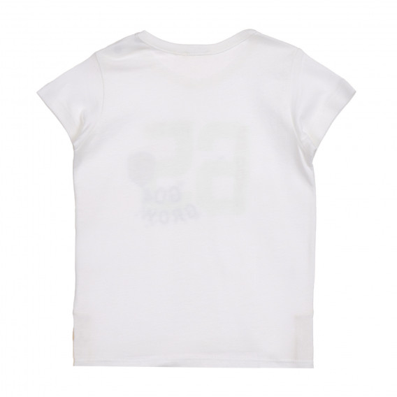 Βαμβακερό μπλουζάκι με κουμπιά στο κάτω μέρος για ένα μωρό, λευκό Benetton 225374 3