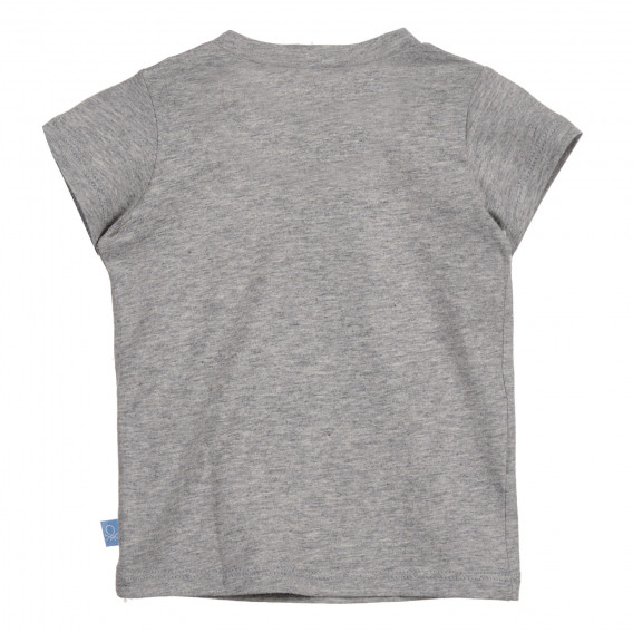 Βαμβακερό μπλουζάκι με τύπωμα για μωρό, γκρι Benetton 225383 3