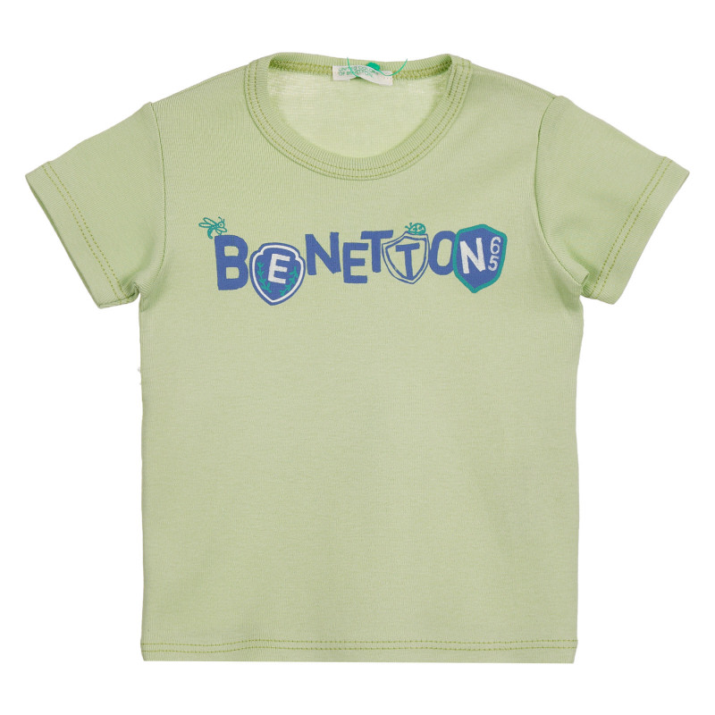 Βαμβακερό μπλουζάκι με επιγραφή για ένα μωρό, πράσινο  225387