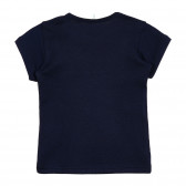 Βαμβακερό μπλουζάκι με επώνυμη επιγραφή για ένα μωρό, μπλε Benetton 225392 3