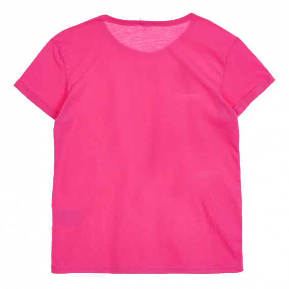 Μπλουζάκι με την επιγραφή Πραγματική αγάπη, ροζ Benetton 225395 3