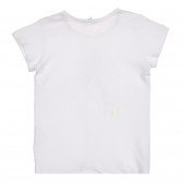 Βαμβακερό μπλουζάκι με επιγραφή για ένα μωρό, σε λευκό χρώμα Benetton 225410 3