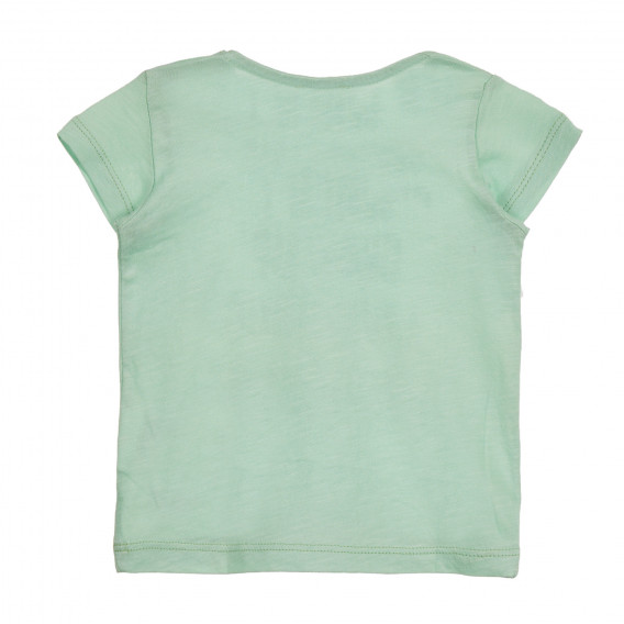 Βαμβακερό μπλουζάκι με επιγραφή για ένα μωρό, σε πράσινο χρώμα Benetton 225413 3