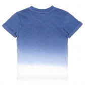 Βαμβακερό μπλουζάκι με διπλωμένα μανίκια για ένα μωρό σε μπλε και άσπρο χρώμα Benetton 225423 4