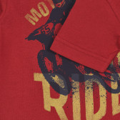 Βαμβακερό μπλουζάκι με τύπωμα μοτοσυκλέτας, κόκκινο Benetton 225474 3