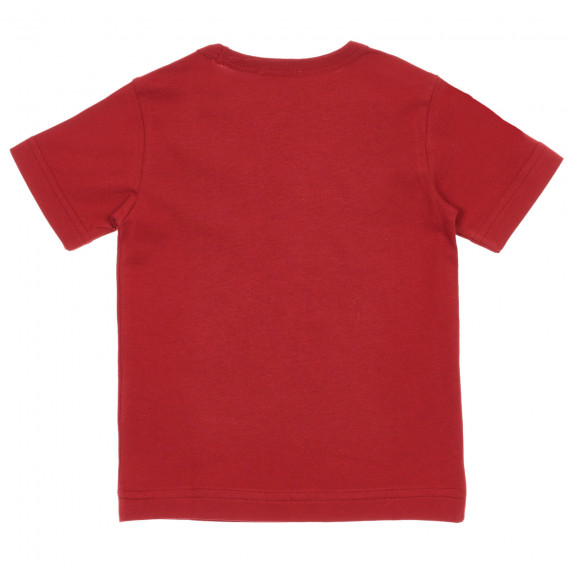 Βαμβακερό μπλουζάκι με τύπωμα μοτοσυκλέτας, κόκκινο Benetton 225475 4