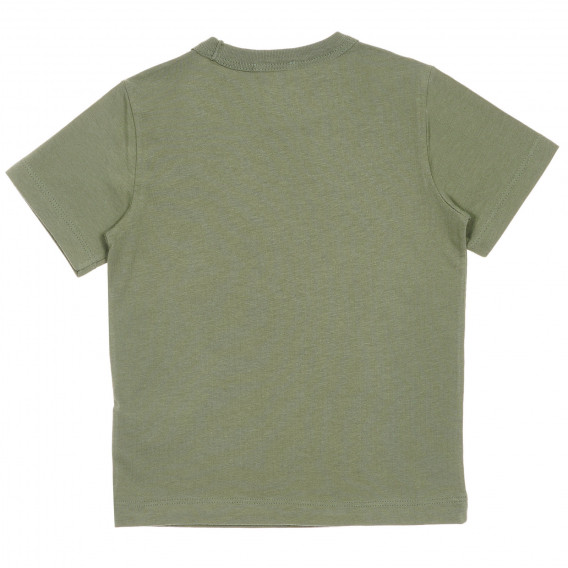 Βαμβακερό μπλουζάκι με τύπωμα κιθάρας, πράσινο Benetton 225495 4