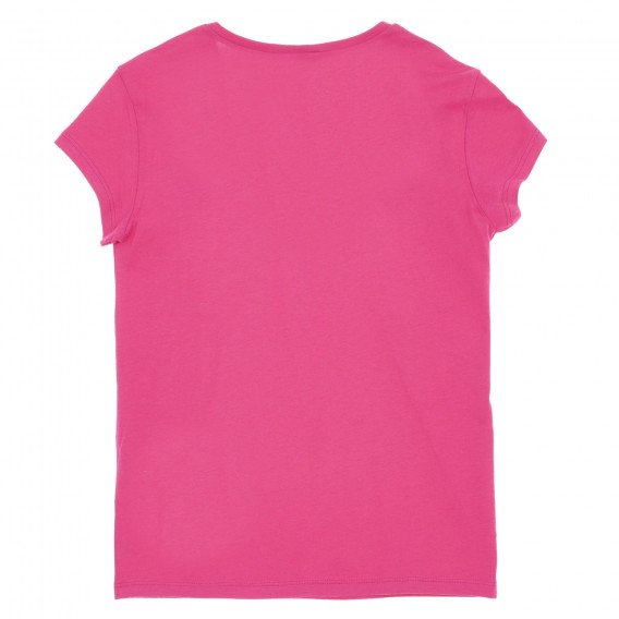 Βαμβακερό μπλουζάκι με το λογότυπο της μάρκας, ροζ Benetton 225515 4