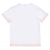 Βαμβακερό μπλουζάκι με την επιγραφή Απολαύστε, λευκό Benetton 225531 4