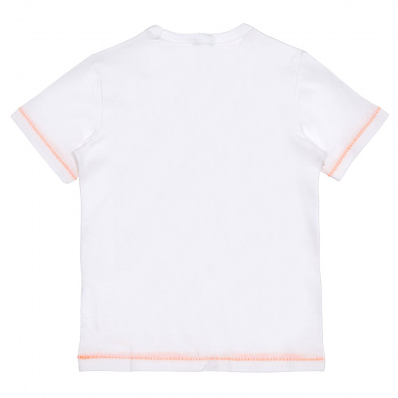 Βαμβακερό μπλουζάκι με την επιγραφή Απολαύστε, λευκό Benetton 225531 4