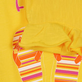 Βαμβακερή μπλούζα με βολάν τυπωμένη για ένα μωρό, κίτρινο Benetton 225534 3
