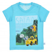 Βαμβακερό μπλουζάκι με γραφική εκτύπωση για ένα μωρό, γαλάζιο Benetton 225536 