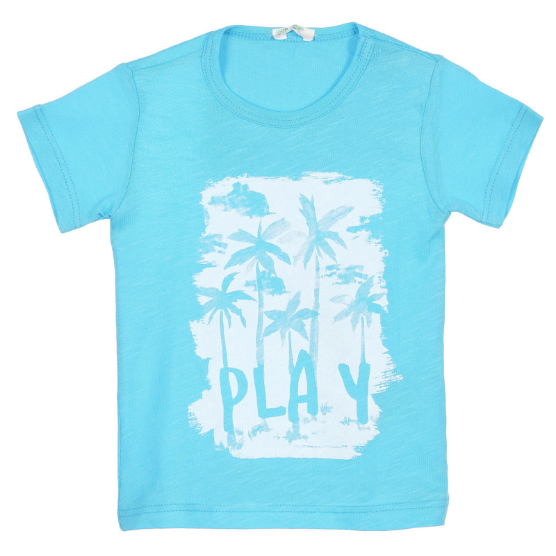 Βαμβακερό μπλουζάκι με φοίνικα για μωρά, ανοιχτό μπλε  225540