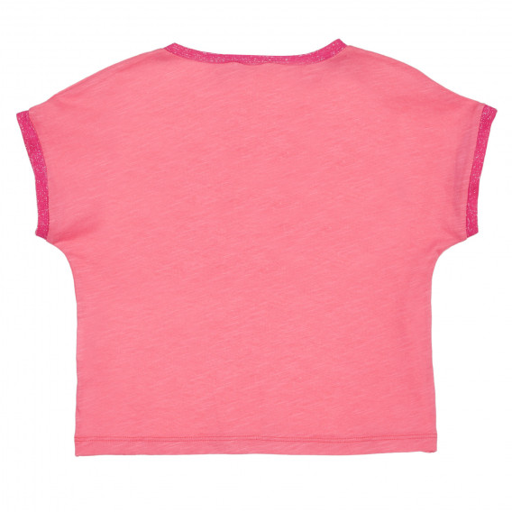 Βαμβακερό μπλουζάκι με επιγραφή brocade, ροζ Benetton 225559 4