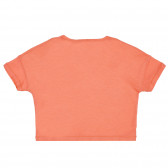 Βαμβακερή μπλούζα με επιγραφή, πορτοκαλί Benetton 225575 4