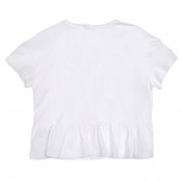 Βαμβακερή μπλούζα με απλικέ, λευκό Benetton 225579 4