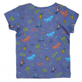 Βαμβακερό μπλουζάκι με πολύχρωμη εκτύπωση για ένα μωρό, μπλε Benetton 225611 4