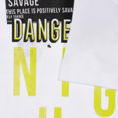 Βαμβακερό μπλουζάκι με επιγραφή, σε λευκό χρώμα Benetton 225618 3