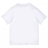 Βαμβακερό μπλουζάκι με επιγραφή, σε λευκό χρώμα Benetton 225619 4