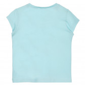 Βαμβακερό μπλουζάκι με επώνυμη επιγραφή για ένα μωρό, γαλάζιο Benetton 225659 4