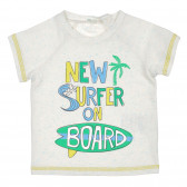 Βαμβακερό μπλουζάκι με εκτύπωση για ένα μωρό, λευκό Benetton 225671 