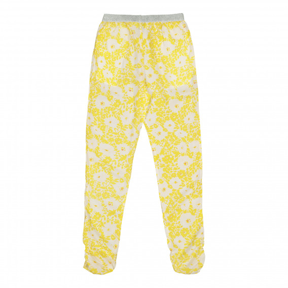 Παντελόνι με floral εκτύπωση για ένα κορίτσι κίτρινο Tape a l'oeil 225791 3