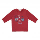 Βαμβακερή μπλούζα με μακριά μανίκια για μωρά, κόκκινη Benetton 226279 