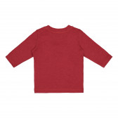 Βαμβακερή μπλούζα με μακριά μανίκια για μωρά, κόκκινη Benetton 226280 3